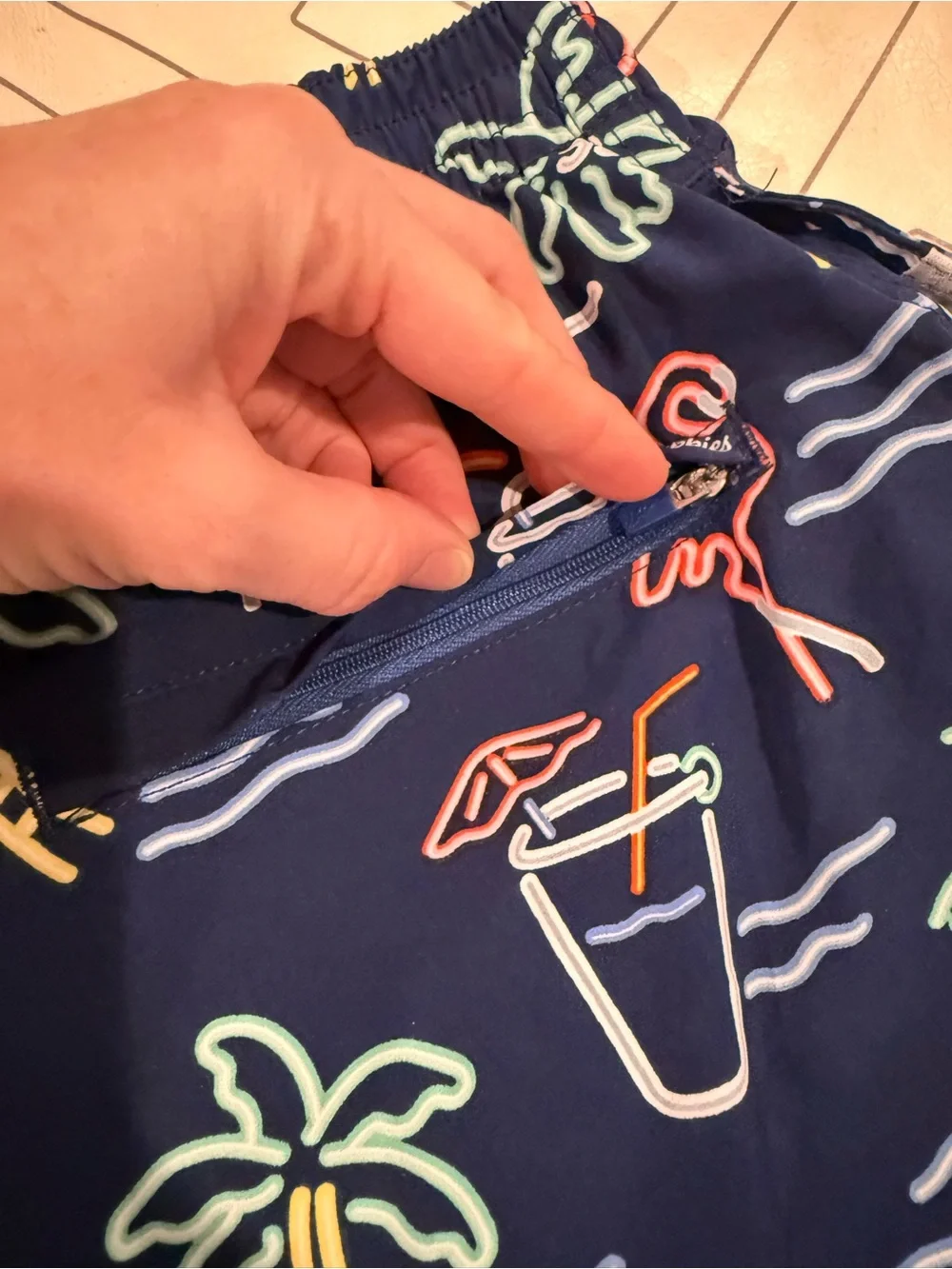 Chubbies Navy Neon Lights Swim Trunks